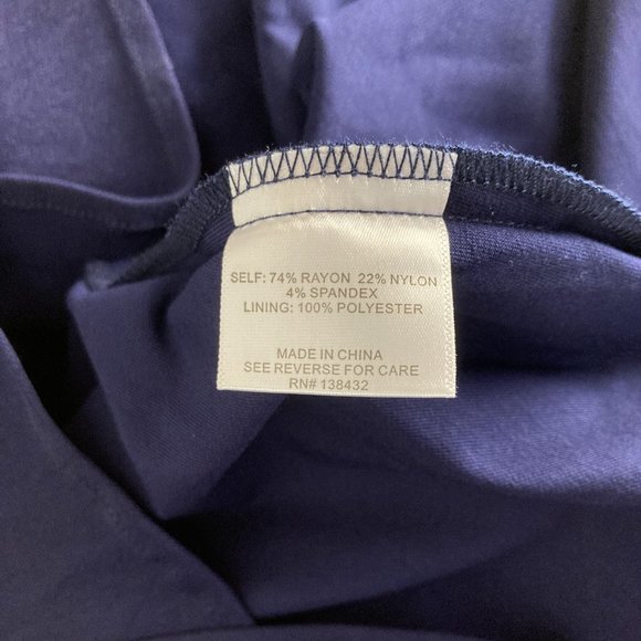 Modcloth Dress Faux Wrap Navy Blue Collared - Picture 7 of 8